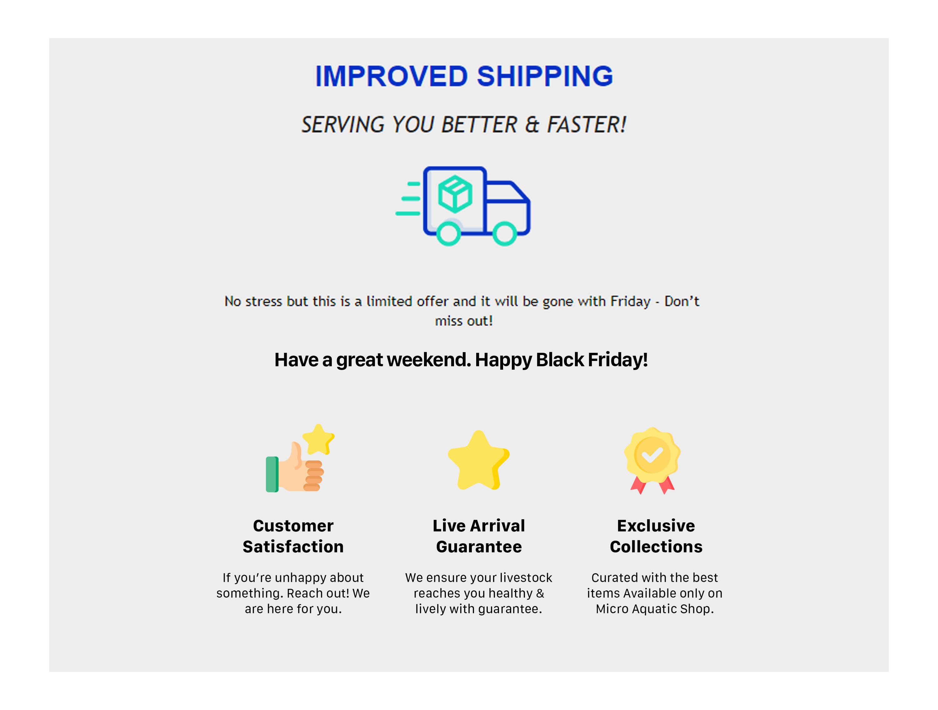 Black Friday in Micro Aquatic Shop 20 Off All Items